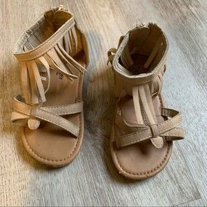 Bebe Girls Fringe Sandals, Size 9/10
